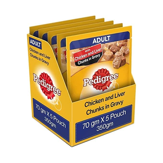 Pedigree Chicken & Liver Chunks in Gravy Pouch Adult Dog Wet Food
