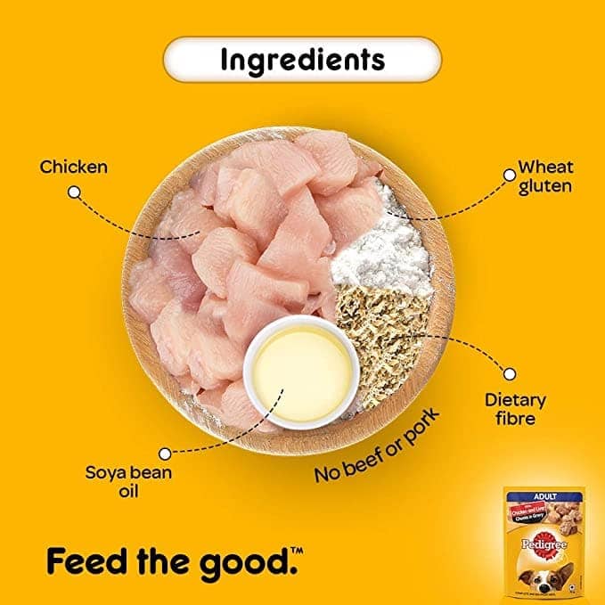 Pedigree Chicken & Liver Chunks in Gravy Pouch Adult Dog Wet Food