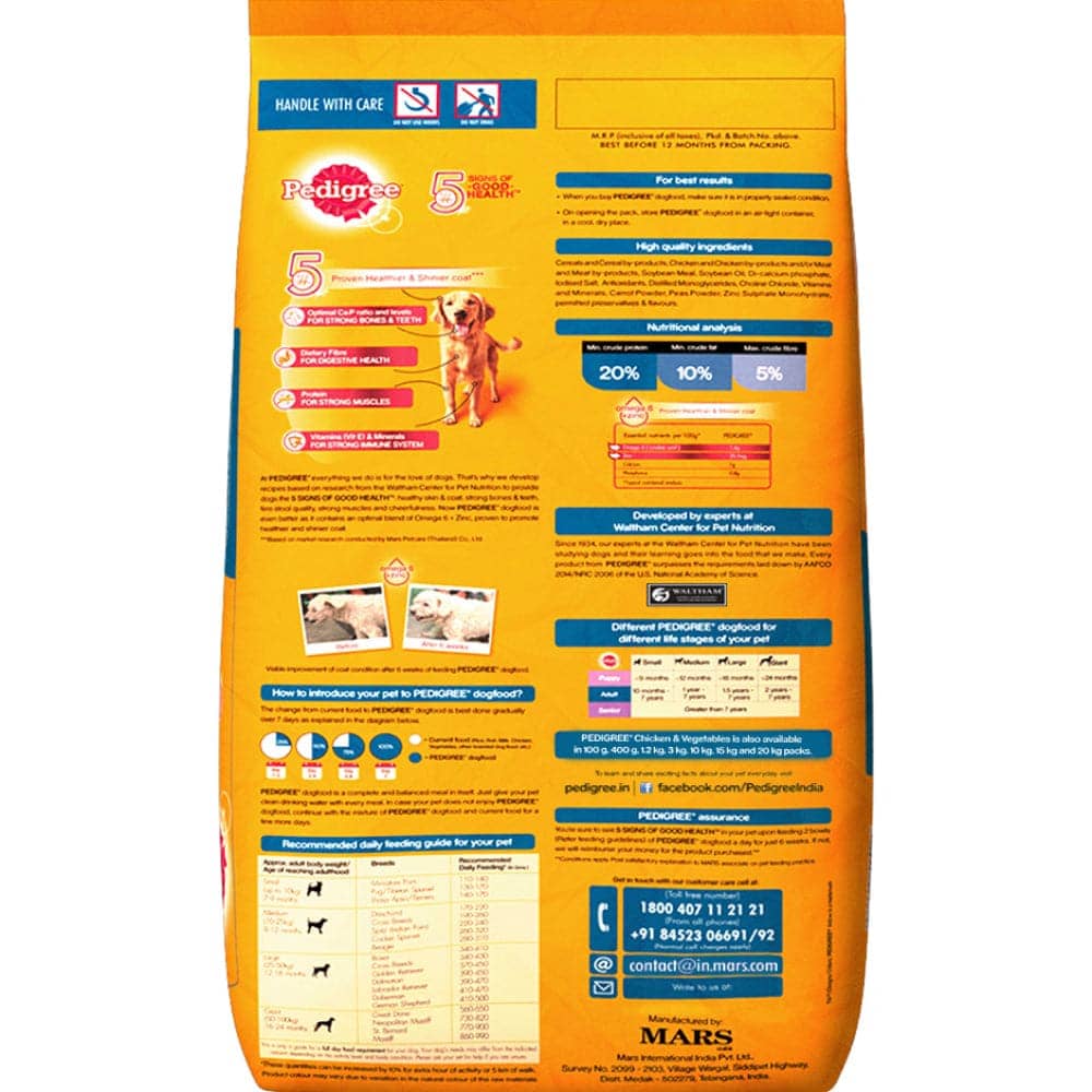 Pedigree Chicken & Liver Chunks in Gravy Wet and Chicken & Vegetables Dry Adult Dog Food Combo