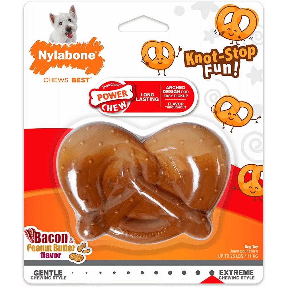 Nylabone Flavor Frenzy Pretzel Toy for Dogs (Brown)